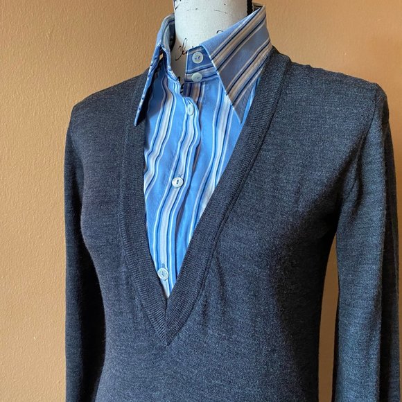 Dolce & Gabbana Virgin Wool Blend Overlay Sweater - Picture 4 of 6